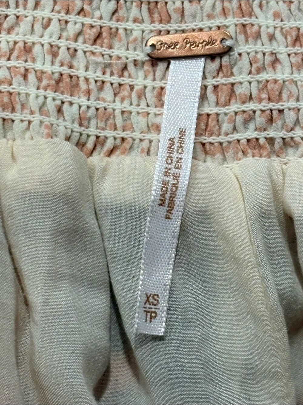 Free People Cream and Coral Asymmetrical Floral Maxi Skirt